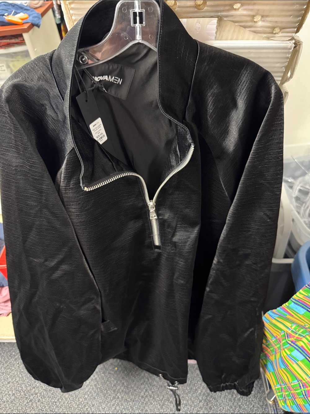 Fashion nova men faux leather anorak jacket xxl // 082673